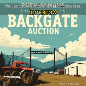 Artistic representation for 76th Annual World Famous Backgate Auction starts tomorrow