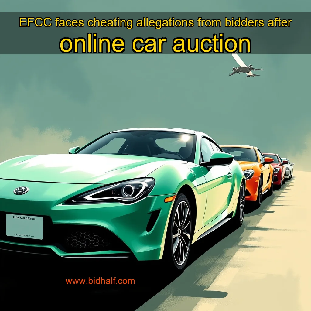 Artistic representation for EFCC faces cheating allegations from bidders after online car auction