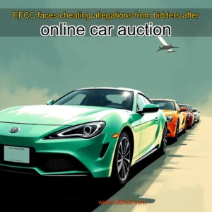 Artistic representation for EFCC faces cheating allegations from bidders after online car auction