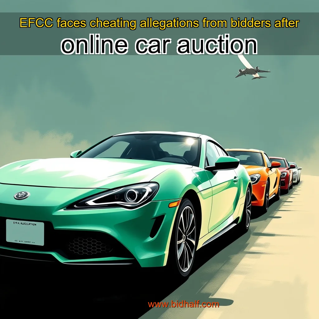 Artistic representation for EFCC faces cheating allegations from bidders after online car auction