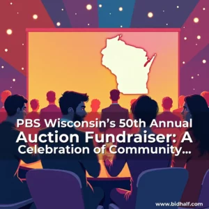 Artistic representation for PBS Wisconsin’s 50th Annual Auction Fundraiser: A Celebration of Community Engagement and Public Broadcasting