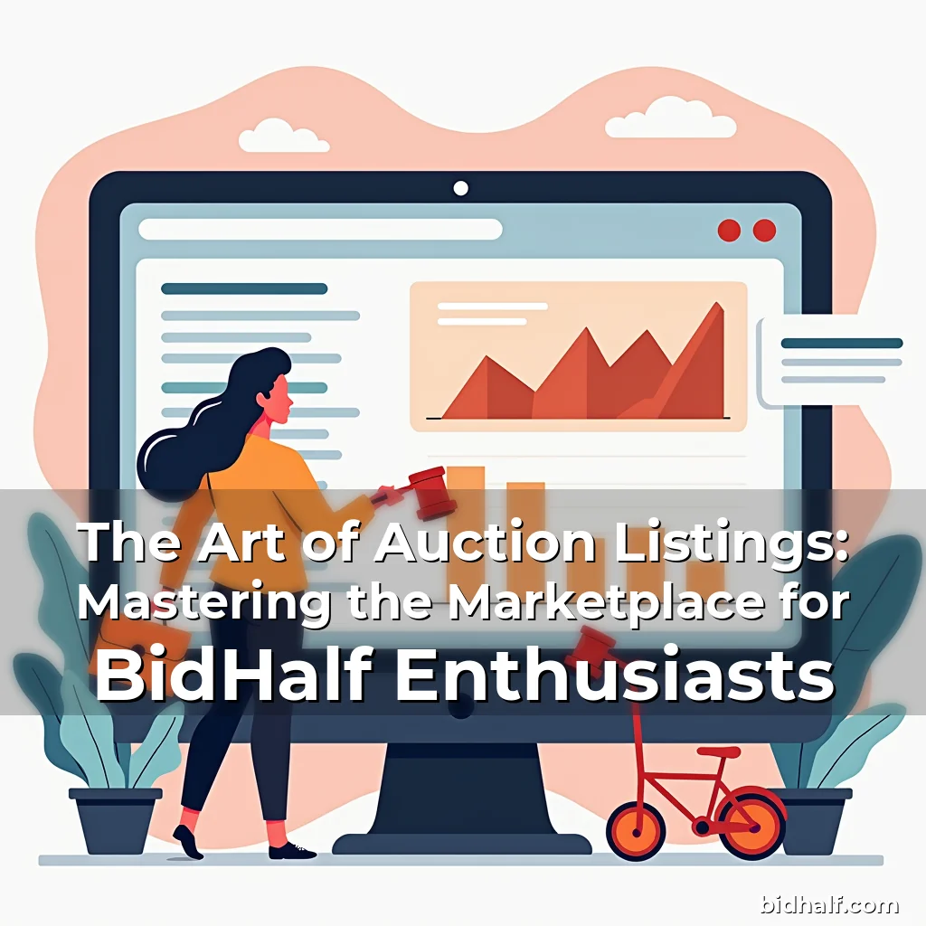 Artistic representation for The Art of Auction Listings: Mastering the Marketplace for BidHalf Enthusiasts